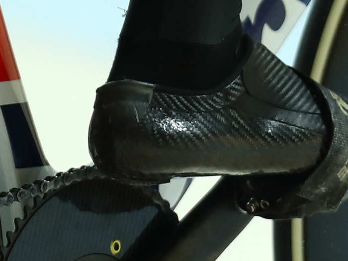 The beefy toe straps make for a super-secure power transfer from the rider to the pedals.