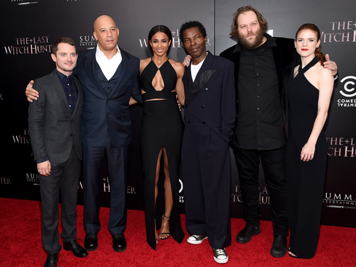 Elijah Wood looks small standing next to his cast mates from "The Last Witch Hunter." He