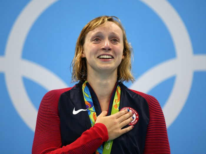 US swimmer Katie Ledecky cried after winning her fourth gold medal of the Rio games — and breaking her own world record 11 seconds before anyone else finished the race.