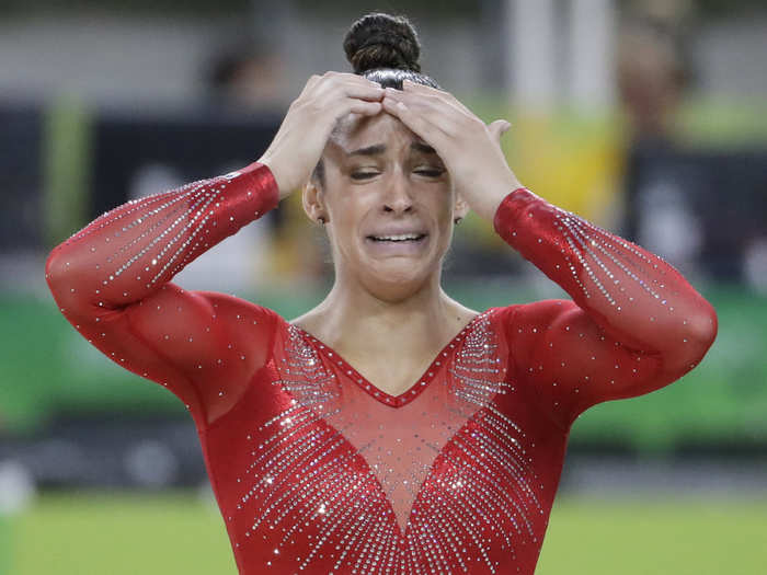 US gymnast Aly Raisman cried tears of joy after realizing she