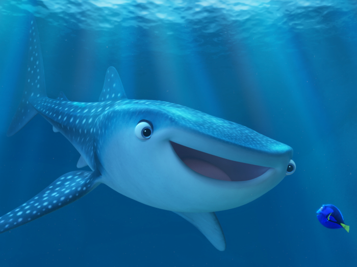 Another comedic new character was Destiny, a whale shark with poor vision.