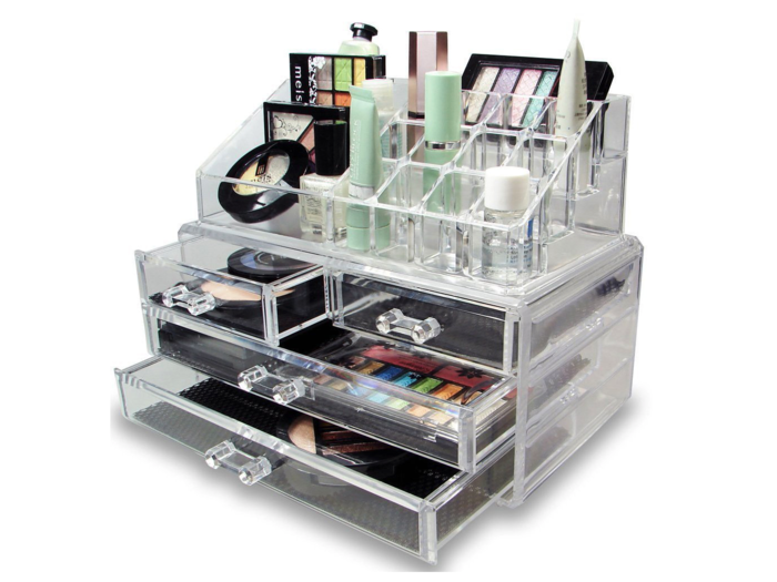 Declutter your desk (that also doubles as your vanity) with a cosmetic organizer