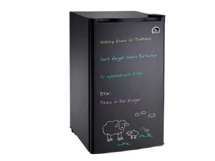 Store perishables in a mini fridge that you can write on