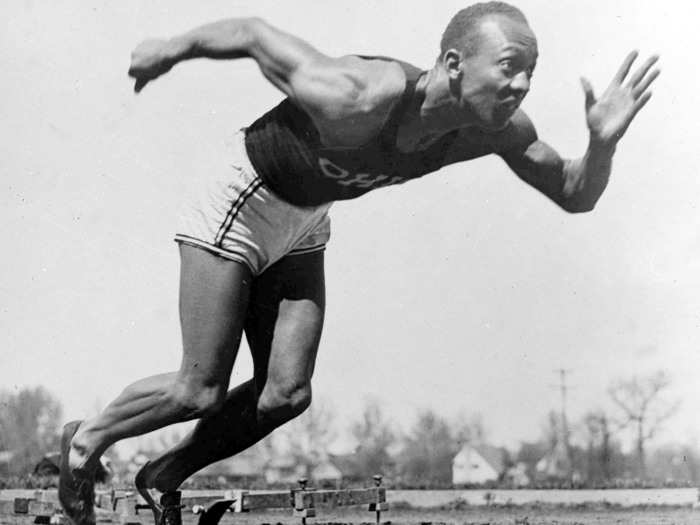 At the 1936 Berlin Games, Jesse Owens won a stunning four gold medals in track and field events, a feat only matched by Carl Lewis in 1984. Not only did he win the long jump, 100m, 200m, and 4x100m races, he did so on hostile territory in front of Hitler. Though as The Guardian points out, even after returning home, he wasn