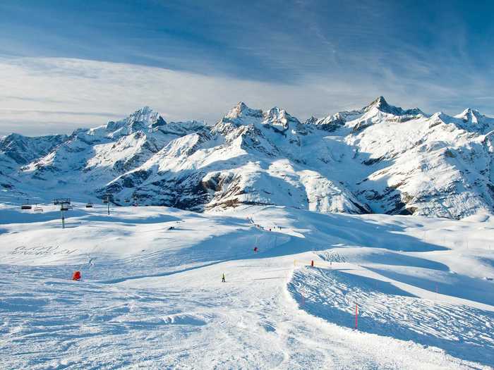 Ski the majestic mountains of the Swiss Alps.