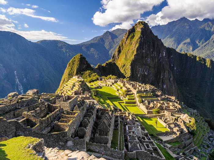 Climb up to Machu Picchu in Peru to see the impressive ruins of the "Lost City of the Incas."