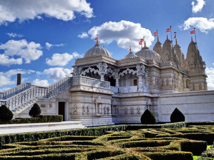 19. Visit the BAPS Shri Swaminarayan Mandir — a traditional Hindu temple in Neasden, northwest London. Each piece of the temple was hand-crafted in India before being transported and built here.