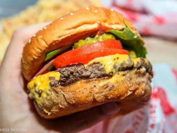 Now that is a stunning burger. The veggie toppings are vibrant and look as fresh and they possibly can, unlike many fast-casual counterparts. The size is just right — not disappointingly small, and not so comically large that one can