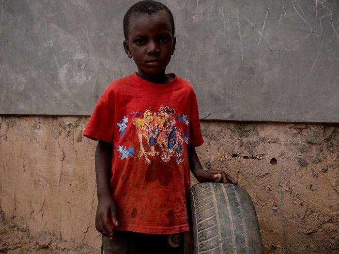 In a Burkinabe home living on $54/month per adult, the favorite toy is a tire.