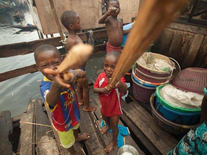 In a Nigerian home living on $124/month per adult, the favorite toys are wooden poles.