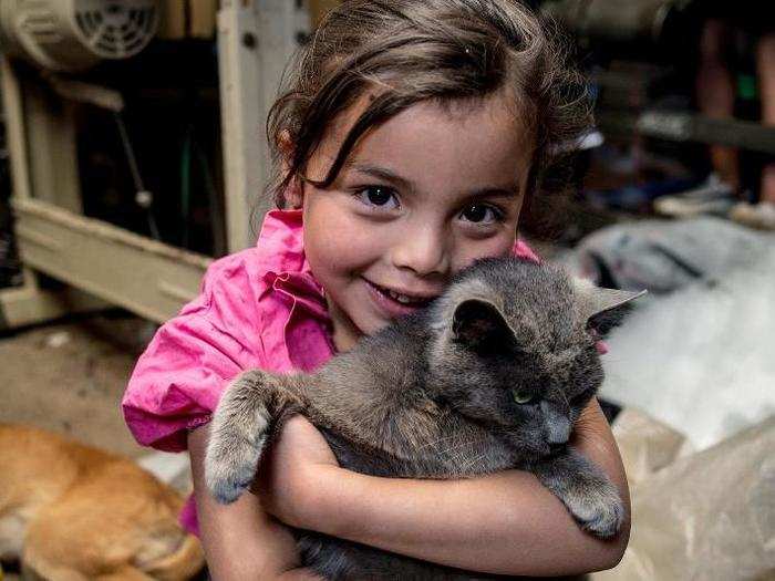 In a Colombian home living on $163/month per adult, the favorite toy is a cat.