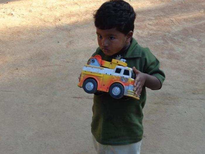 In an Indian home living on $245/month per adult, the favorite toy is a toy truck.