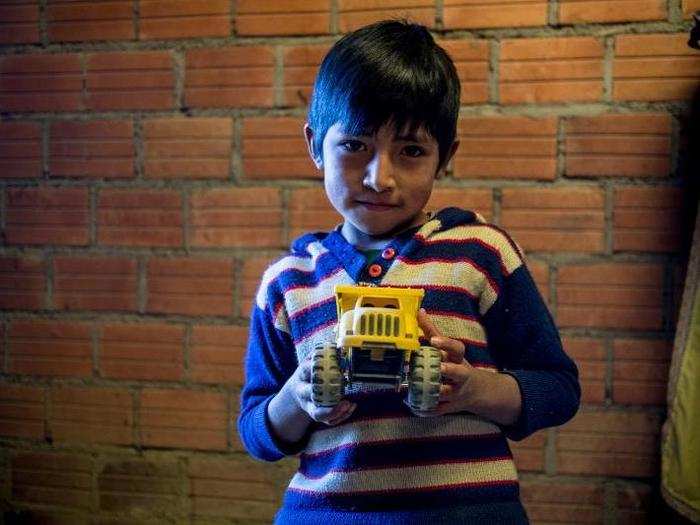 In a Bolivian home living on $265/month per adult, the favorite toy is a toy truck.