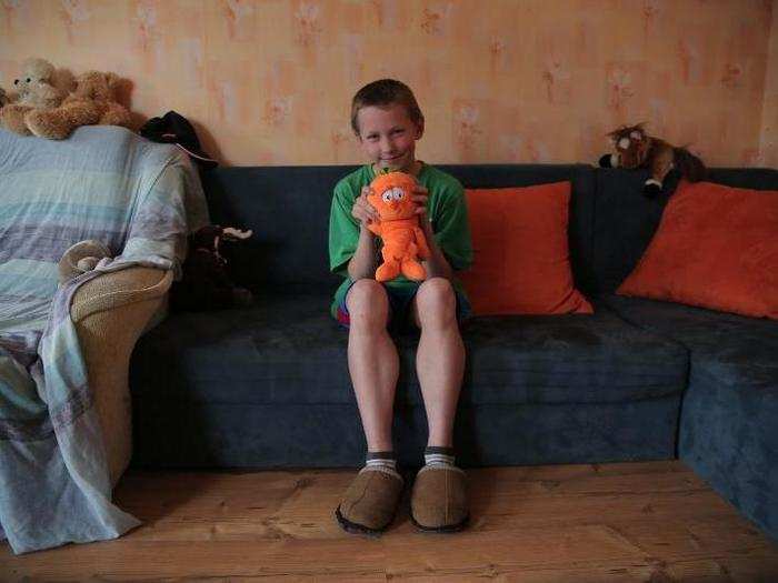 In a Latvian home living on $480/month per adult, the favorite toy is a stuffed animal.