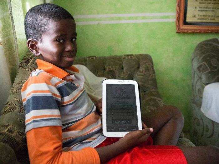 In a Kenyan home living on $3,268/month per adult, the favorite toy is a tablet computer.