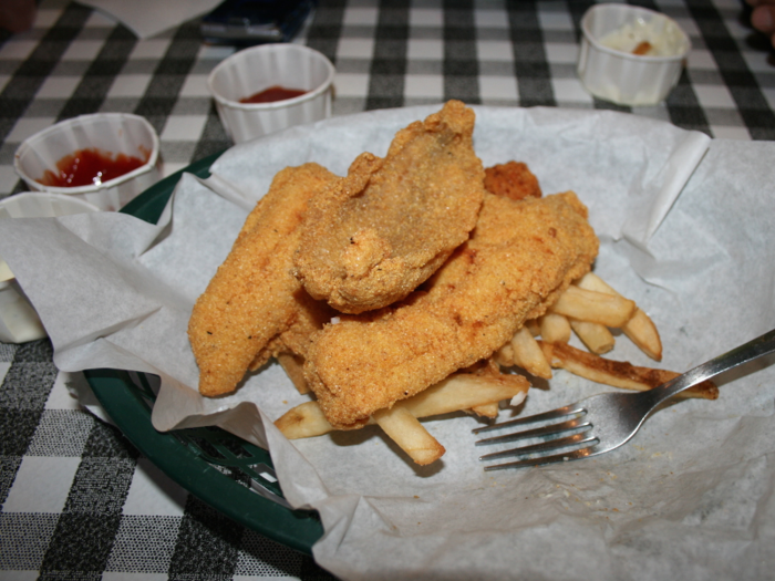 Arkansas: The only way to eat catfish in Arkansas is fried, as the crispy breading
 gives the otherwise bland fish a delicious kick.