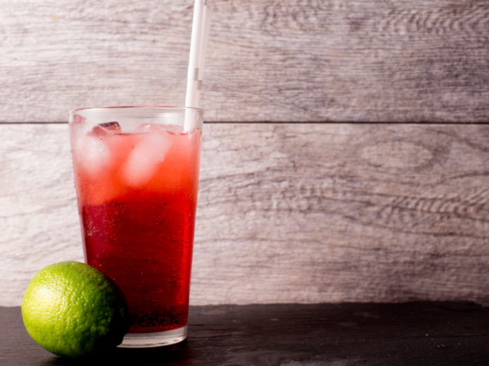 Kansas: A tart but refreshing drink, cherry limeade features lemon-lime soda, lime juice, maraschino cherries, and sugar.