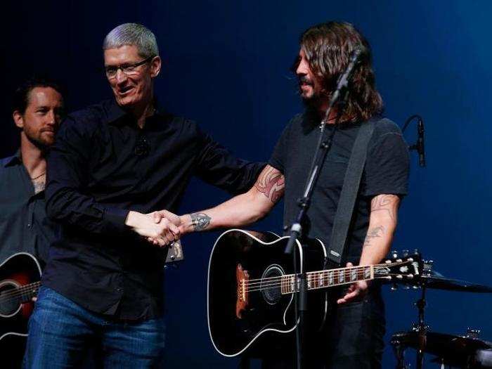 Cook kept a lot of important Apple traditions alive, including appearances by rock stars like the Foo Fighters at big company events ...