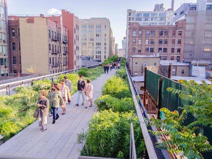 THE HIGH LINE, NEW YORK: In an innovative act of urban renewal, The Big Apple transformed abandoned subway tracks on the west side of Manhattan into a public park.