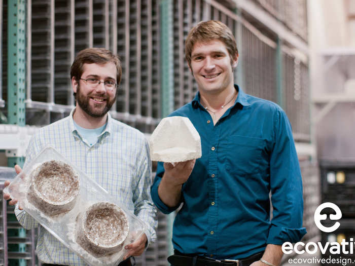 Ecovative wants to change that. Founded in 2006 by then-classmates Eben Bayer and Gavin McIntyre, the company makes an alternative to Styrofoam out of mushrooms that