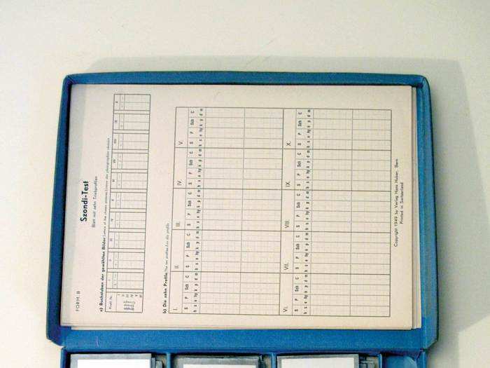 The Szondi Test, invented in 1935, measured peoples’ response to portraits of patients "diagnosed" as homosexuals, sadists, epileptics, hysterics, catatonics, paranoids, depressives, and maniacs. It has been repudiated for a lot of reasons.