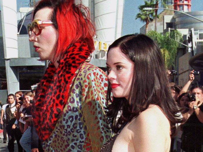 That same year, singer Marilyn Manson and actress Rose McGowan had an interesting couples look. McGowan