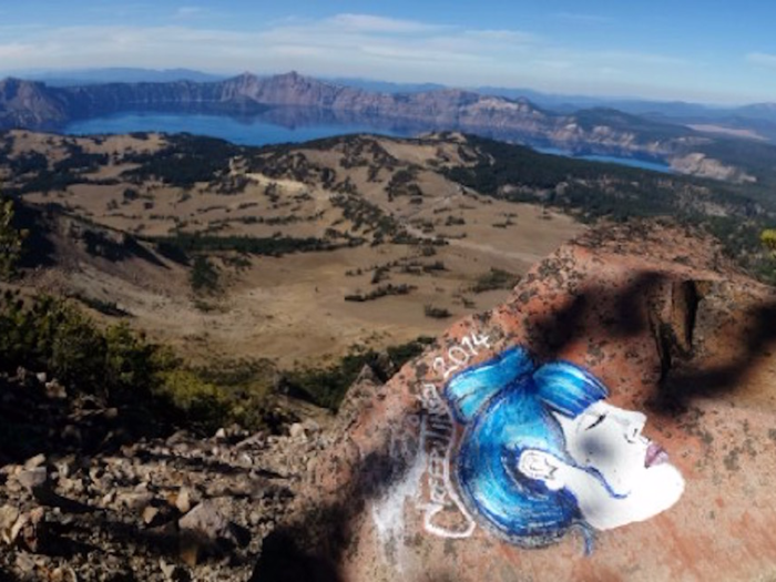 A woman graffitied her Instagram handle all over several National Parks.