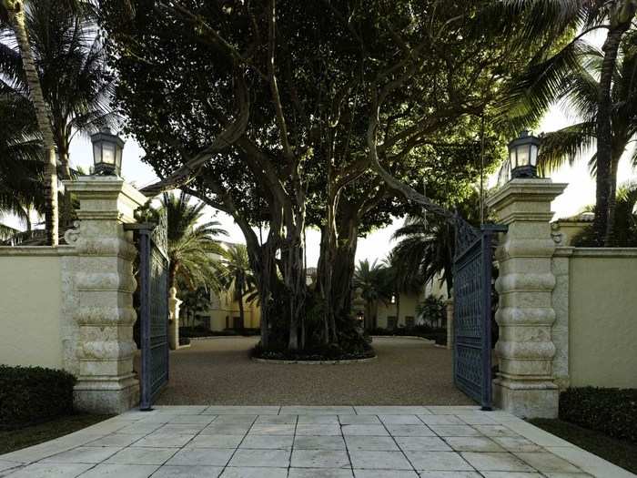 Outdoors, the estate has massive gardens.