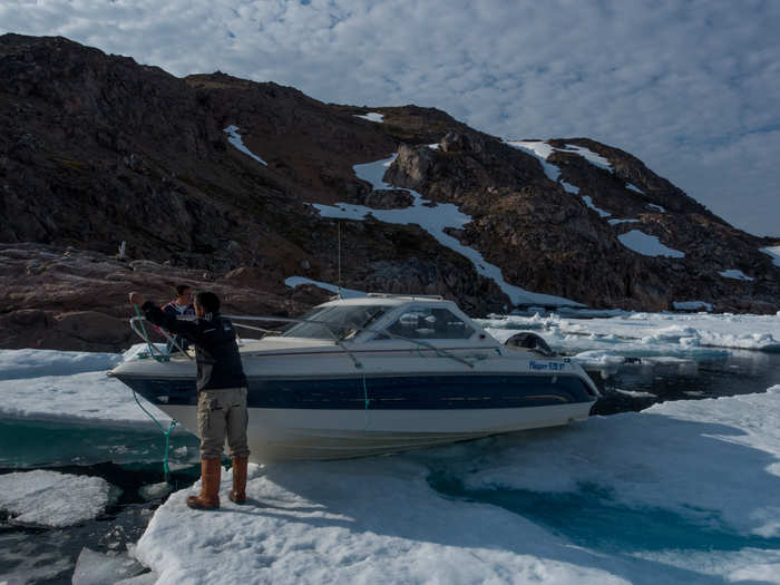 He returned in July 2015. It took three attempts over five days for his friend Kanuk to deliver Bower to Bluie East Two through the thick ocean ice.