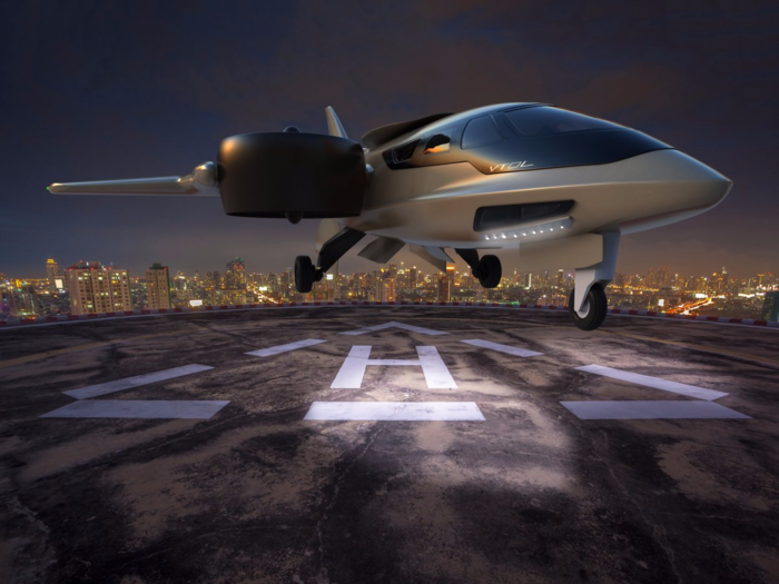 This futuristic jet takes off vertically so you can keep it in your