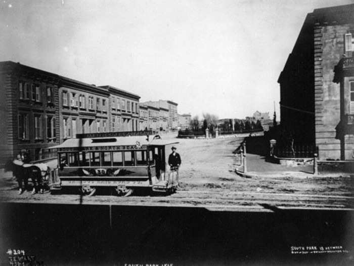 Cablecar at South Park, 1865