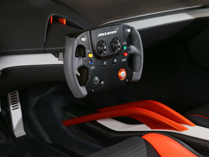 4. The McLaren 675LT JVCKENWOOD concept car also has a bizarre looking steering wheel that looks like a video game controller. It also as cameras that jut out in the place of rearview mirrors.