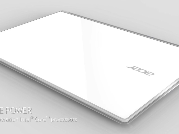 The Acer Aspire S7 has a gorgeous white glass exterior.