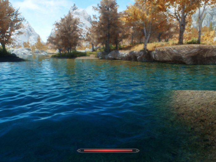 Or the look of the water in the world of "Skyrim":