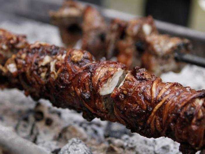 GREECE: Most commonly only eaten during Orthodox Easter celebrations, kokoretsi is lamb or goat intestines wrapped around organ meats and usually grilled.