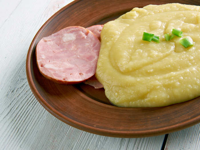 You can find variations of pease pudding — lentils or split peas that have been boiled down and puréed — is a traditional British dish, but for many people it can be hard to stomach.