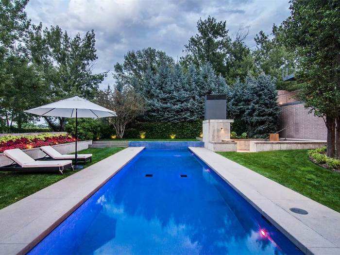 After pizza, guests can take a dip in the salt water pool.