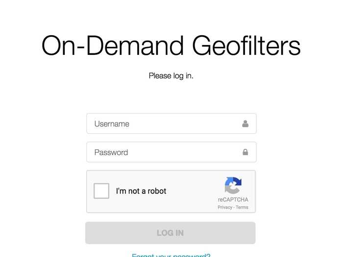 To create an on-demand geofilter, you have to login with your Snapchat account.