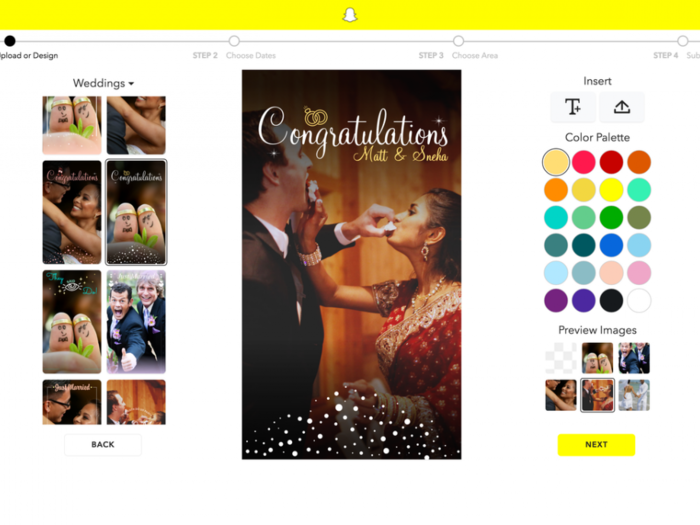 Snapchat lets you preview what the geofilter will look like over a photo.