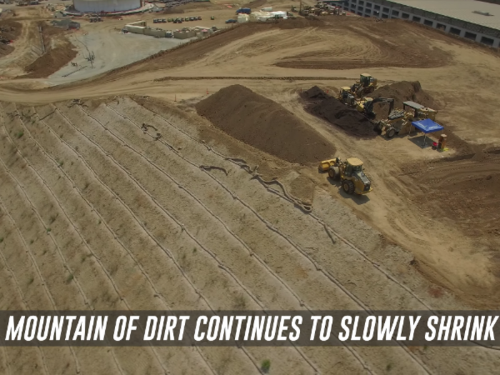 Apple is also using the dirt that comprises its massive pyramid of dirt for landscaping elsewhere on the campus.