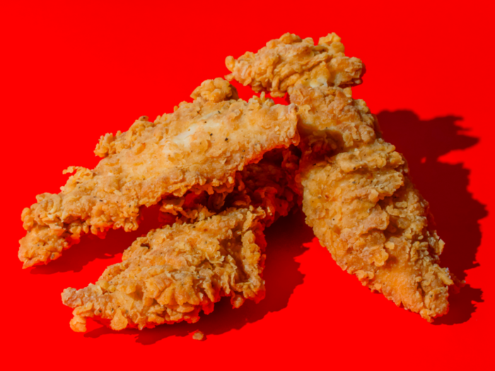 Crust plus chicken gives an exciting dynamic contrast.