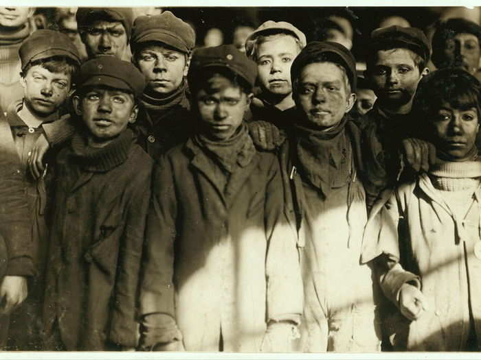 Group of Breaker Boys in #9 Breaker, Hughestown Borough, Pennsylvania Coal Co. Location: Pittston, Pennsylvania, January 1911.