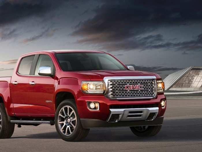 2. The 2017 GM Canyon Denali has a maximum trailer tow rating of up to 7,000 pounds. It also comes with some fun little perks like a heated steering wheel.