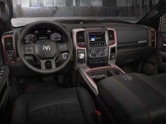 It comes with an 8.4-inch touchscreen that lets you toggle between the rear back-up camera and cargo camera. The truck also comes with remote start.