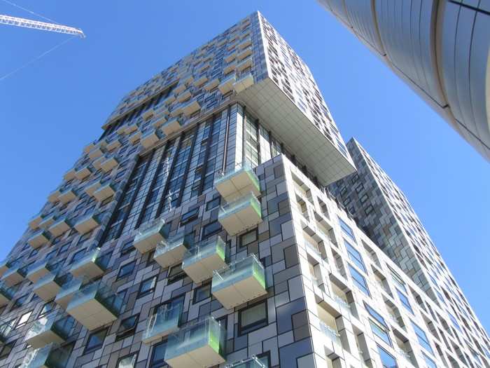 Lincoln Plaza, London — BUJ Architects is responsible for this haphazard building, which BD likened to "a grotesque Jenga game of rabid rectilinear blocks of no discernible form or profile."