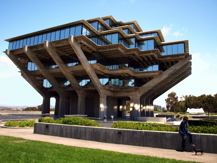 8. The tree-shaped Geisel Library at the University of California, San Diego, manages to evoke an organic feel despite its Brutalist concrete design.