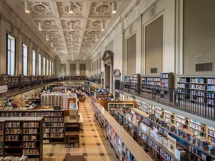 5. The Free Library of Philadelphia opened in 1894 and has retained its sense of elegance and enormity for more than a century.