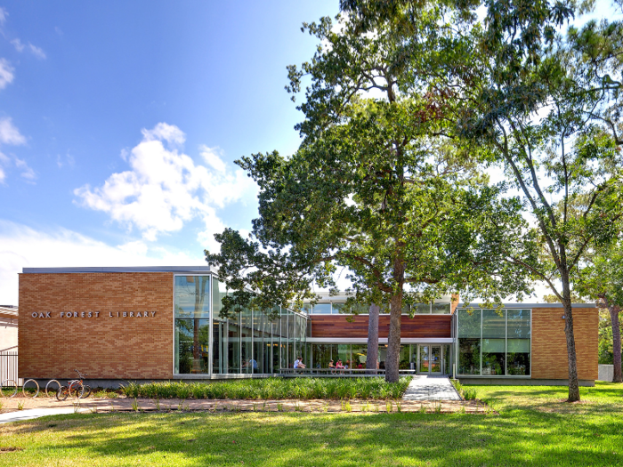 4. The Oak Forest Neighborhood Library in Houston, Texas received a 2011 renovation to its 1961 construction, adding in new rooms for younger readers. It won a 2013 AIA/ALA Library Building Award.