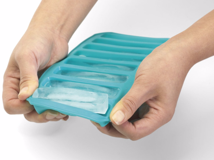 A tray that makes ice cubes for water bottles.