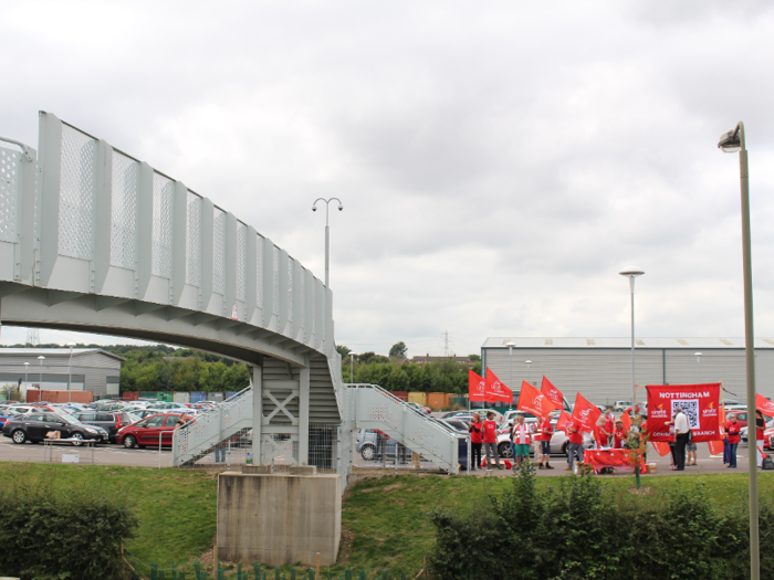 When some wondered why the tour had been led outside, Ashley pointed to the bridge, and explained that Sports Direct had built it so workers didn